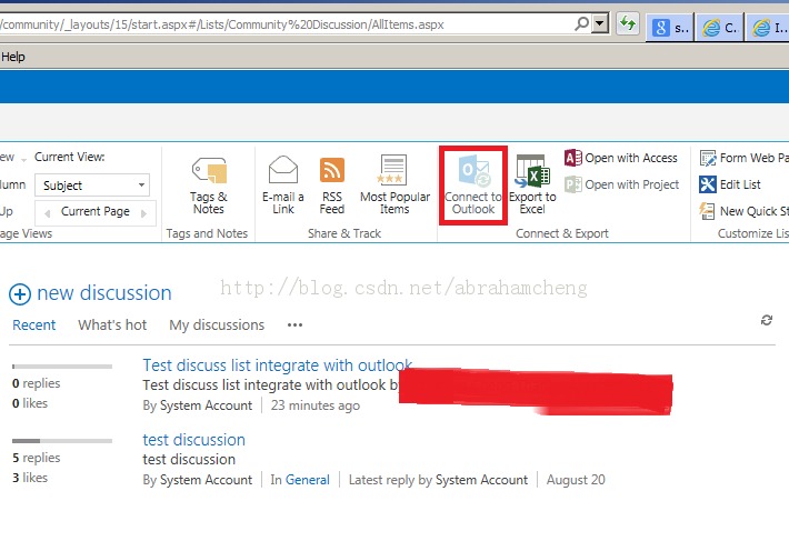 SharePoint 2013 ۰б"Connect to Outlook" ý