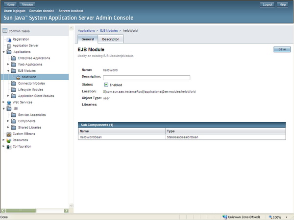 EJB  ѧϰʼ: HelloWorld Stateless SessionBean