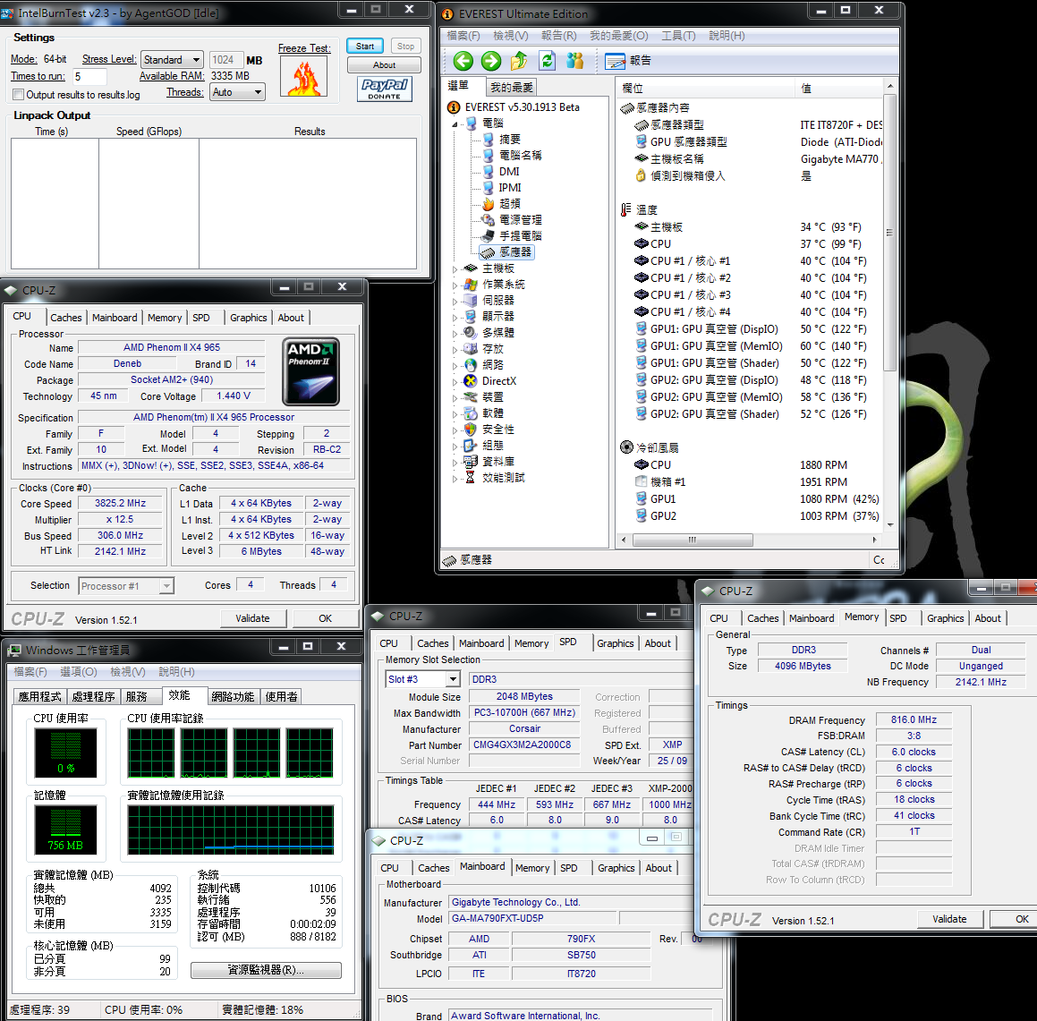 ��ת������ MA790FXT-UD5P���AMD X4 965��Ƶ����