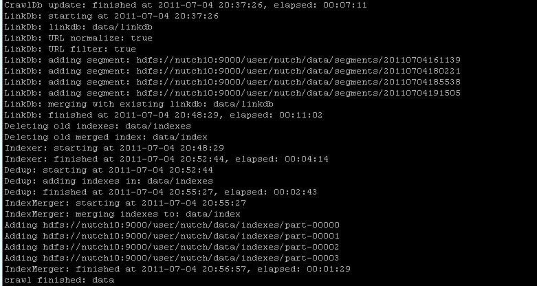 nutch集群,威力很大,哈哈哈!