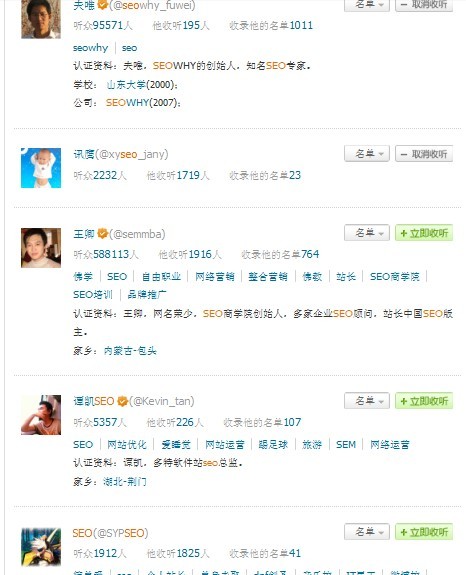 搜索和seo相关的用户排名结果 怎么让腾讯微博搜索排名靠前