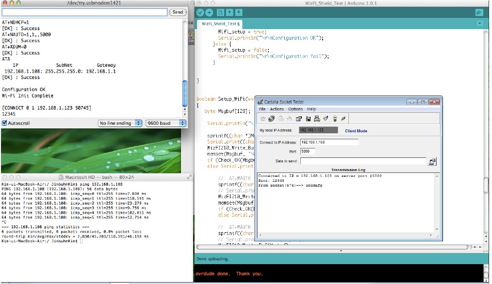 5 用以Arduino的无线网插板WizFi shield(基于WizFi210和WIZ820io,集以太网、WiFi扩展于一身)