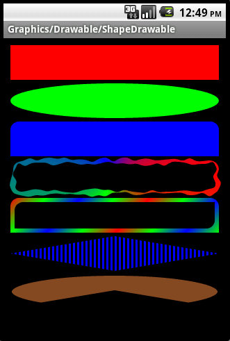Android ApiDemosʾ(65):Graphics->Drawable->ShapeDrawable
