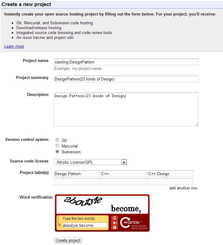 ض鷳ԼSVN (Google Project Hosting )