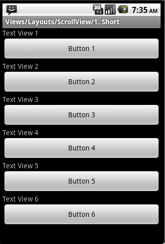 Android ApiDemosʾ(153):Views->Layouts->ScrollView->1.Short