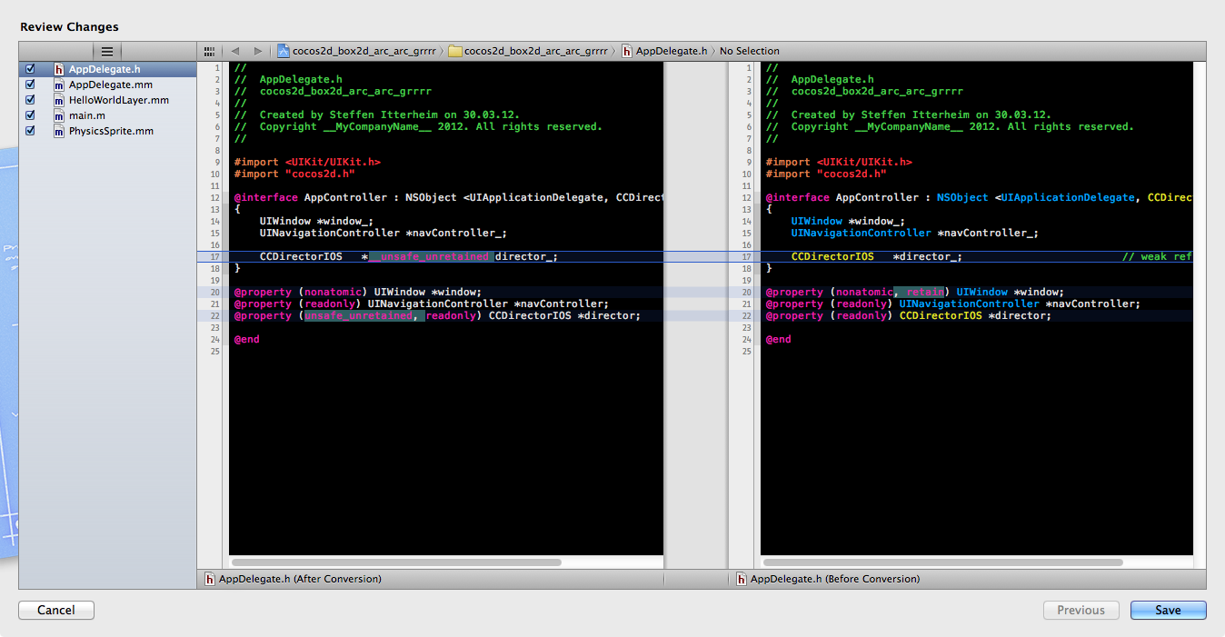 Enable ARC in a Cocos2D Project: The Step-by-Step-How-To-Guide Woof-Woof