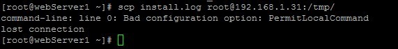 Bad configuration option-SCP