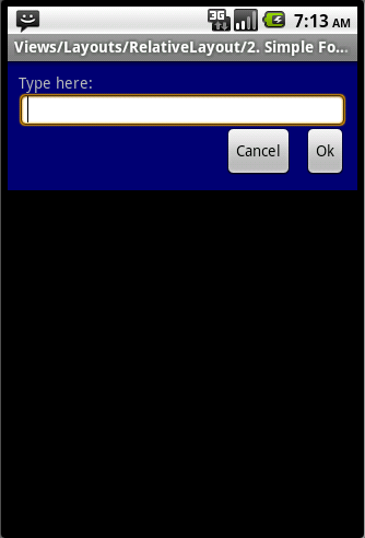 Android ApiDemosʾ(152):Views->Layouts->RelativeLayout->2.Simple Form