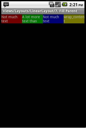 Android ApiDemosʾ(147):Views->Layouts->LinearLayout->7. Fill Parent