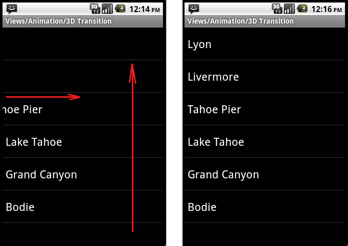 Android ApiDemosʾ(95):Views->Animation->3D Transition