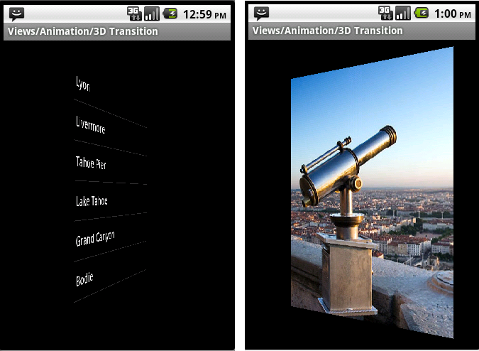 Android ApiDemosʾ(95):Views->Animation->3D Transition