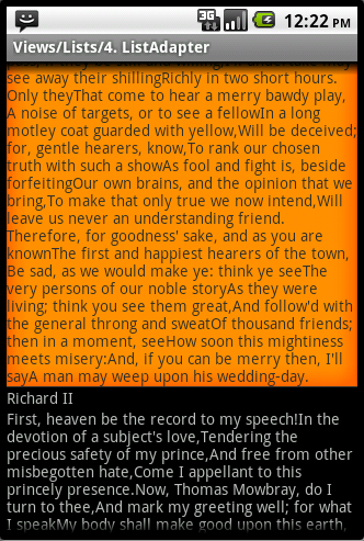 Android ApiDemosʾ(171):Views->Lists->4. ListAdapter