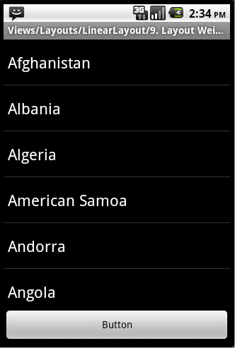 Android ApiDemosʾ(149):Views->Layouts->LinearLayout->9. Layout Weight