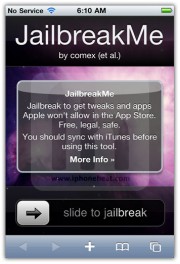 תJailbreak iPhone  iOS 4.0.1 / 4 with JailbreakMe 2.0