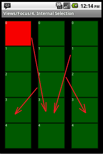 Android ApiDemosʾ(118):Views->Focus->4. Internal Selection