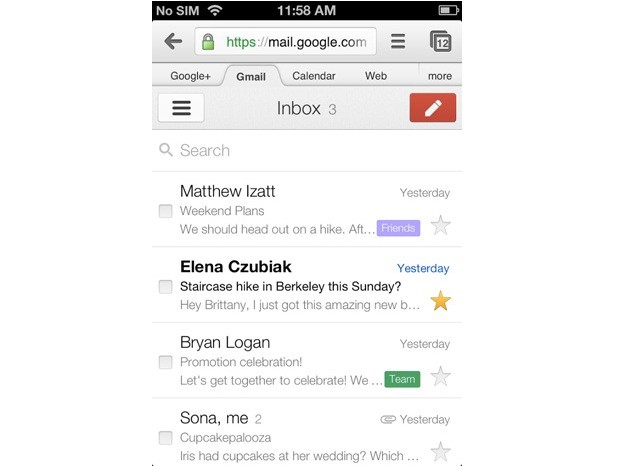 Google Ѿ iOS  Gmail  UI ж Gmail Offline 