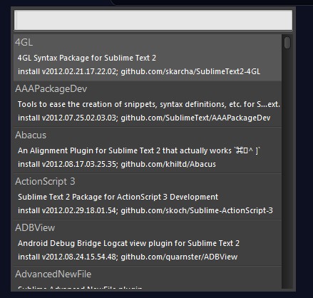 Sublime Text2 施用及插件配置