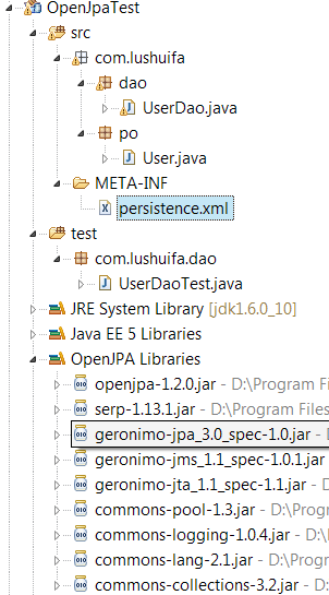 openJpa的施用,感觉还可以