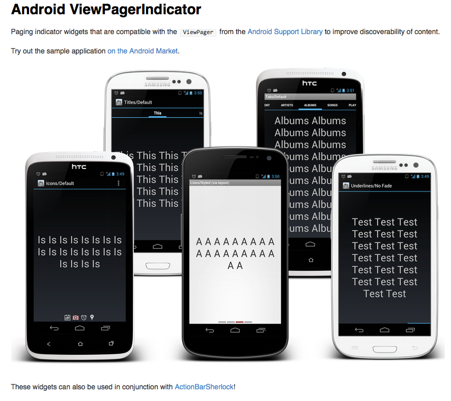 开源项目推荐(一):Android-ViewPagerIndicator 分页指示器,实现左右滑分页视图