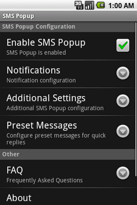 AndroidԴĿSMSPopupѧϰ 1