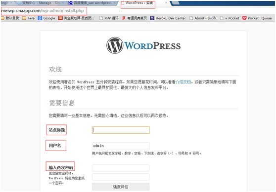 手动将wordpress支配在sae
