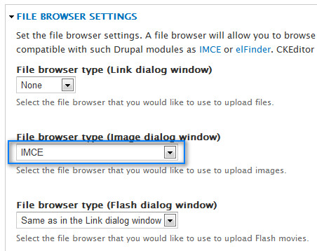 Drupal7的CKEditor跟IMCE配合使用