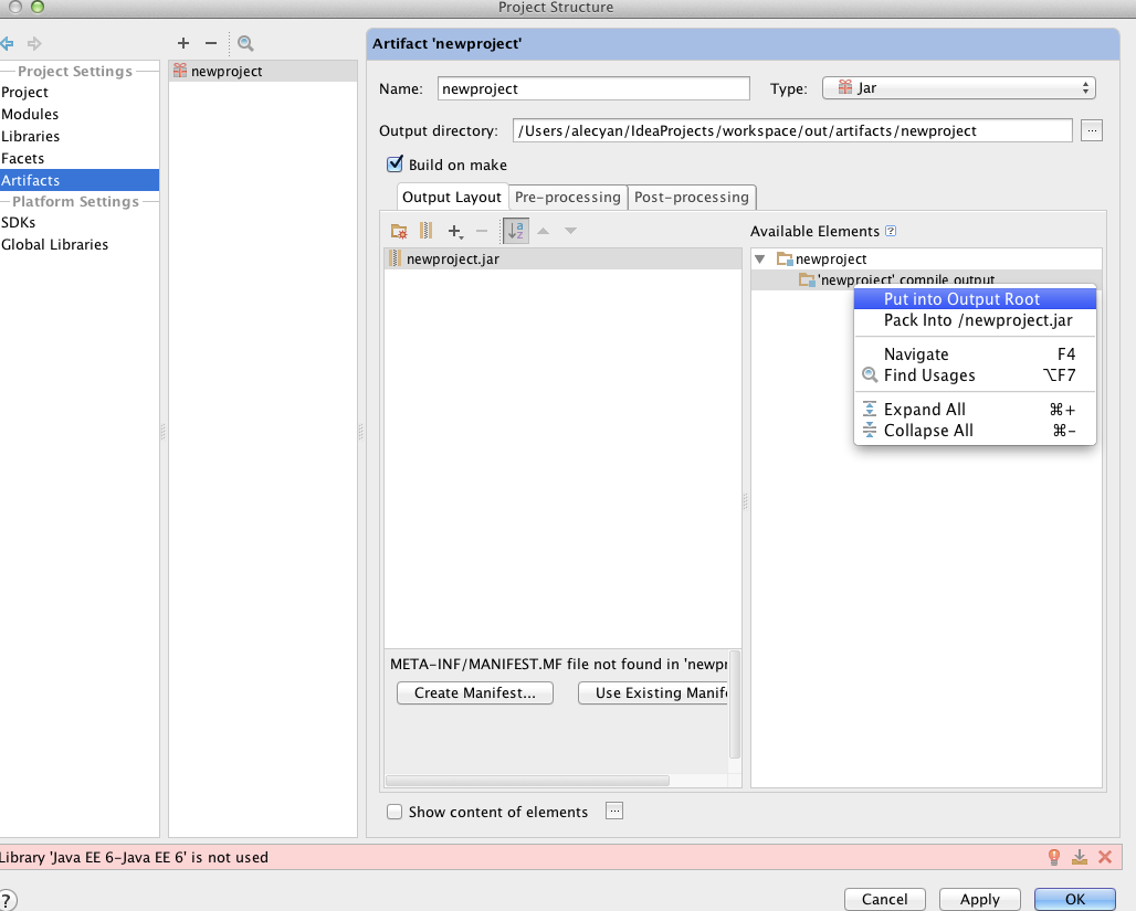 mac停idea的使用之java工程打包生成jar篇