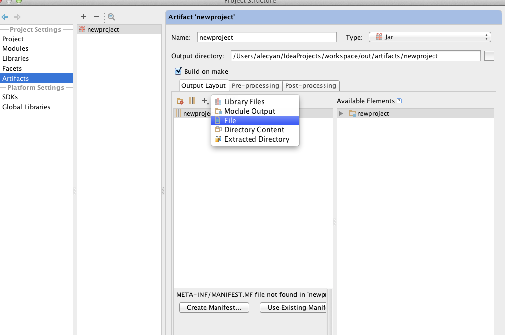 mac停idea的使用之java工程打包生成jar篇
