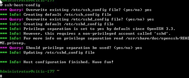ssh因为登录失败而无法启动-cygwin安装过程中