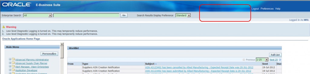 Oracle EBS¡Favoritesбʧ