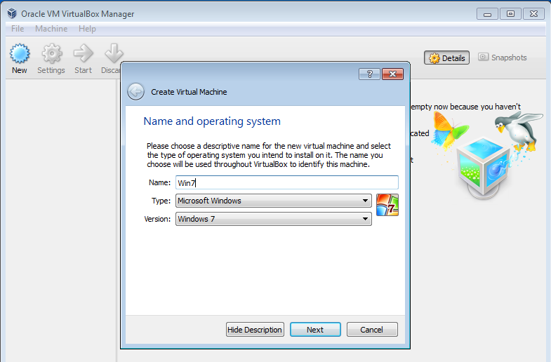 Install Windows  on Oracle VirtualBox 4.2
