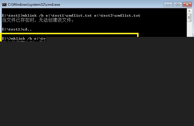 MKLINK /H !