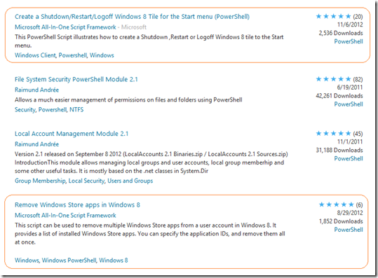 来源于微软一站式脚本示例库的两个相当流行的Windows 8 脚本示例