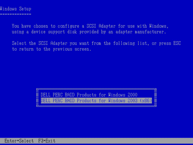DELL工作站及服务器的Windows server 2003系统安装——解决“找不到安装在计算机上的硬盘驱动器 安装无法继续,要退出请按F3”有关问题