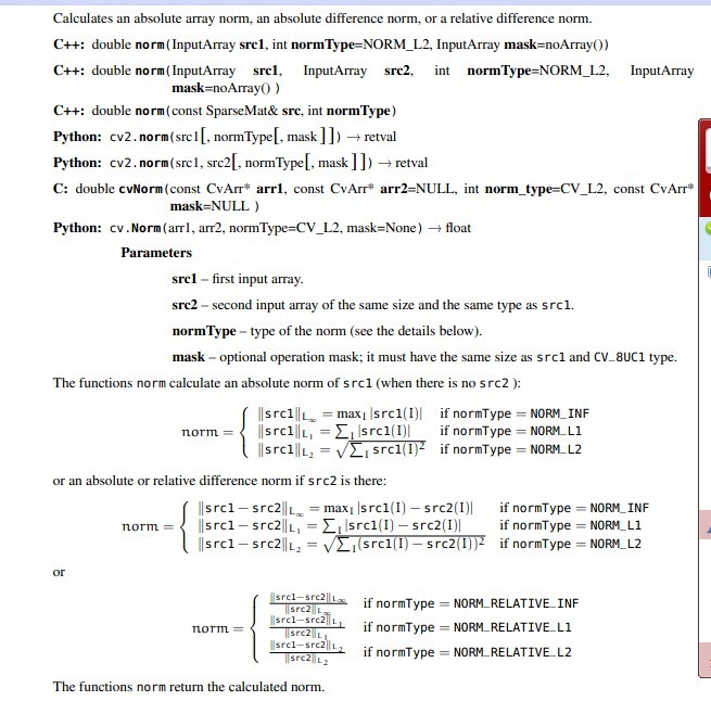 ���opencv��norm����|src1|L�� ����ʲô��˼?