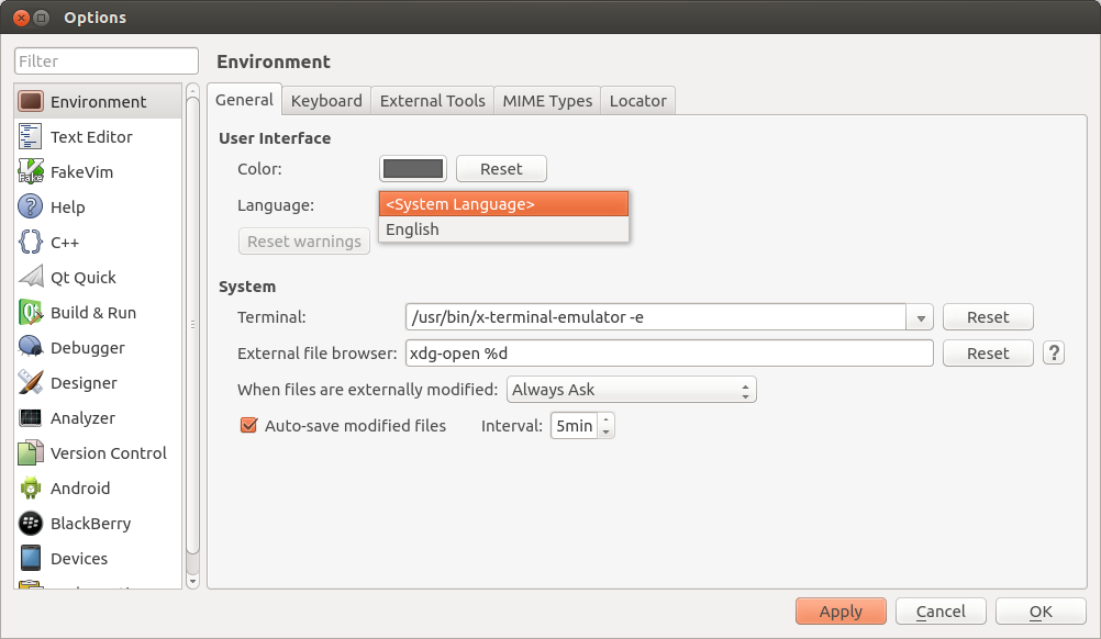刚刚装了一个QT creator没有中文语言