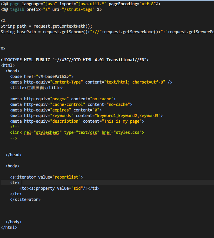 �����￴��actionʹ��List��ֵ��jspʹ��<s:iterator>�������н��������Jspҳ��һƬ�հ�,����ô����