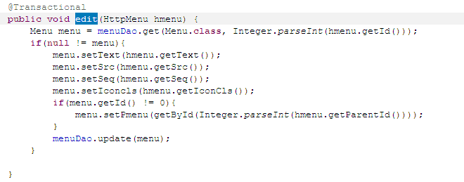 this.getSession().update(o) ��������,����ν��