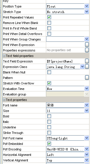 用ireport生成PDF文件,自动换行时汉字展示不完整,求解