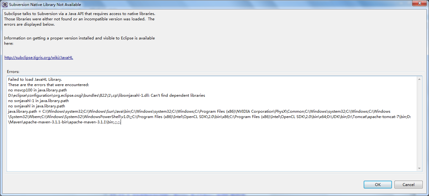 no svnjavahl in java.library.path,该如何解决