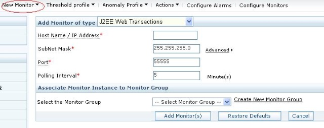 【J2EE性能分析篇】ManageEngine ApplicationsManager的使用