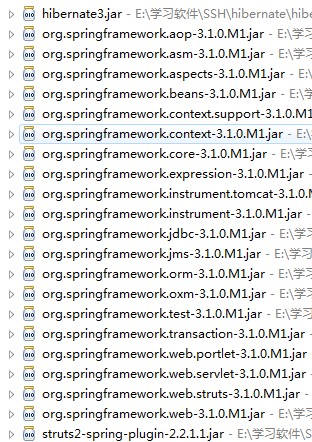 struts2+Hibernate+spring整合有关问题(错误)