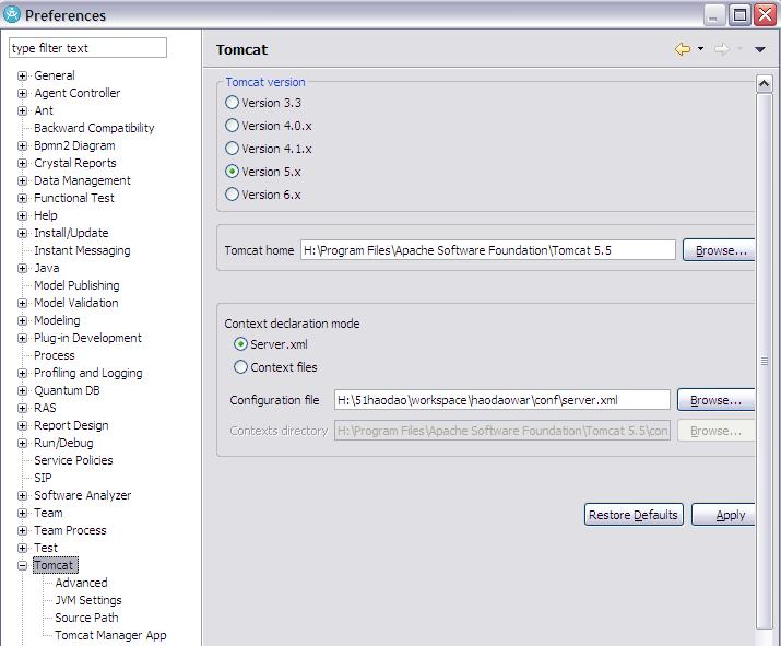 Sysdeo Eclipse Tomcat Launcher plugin ʩ���ܽ�