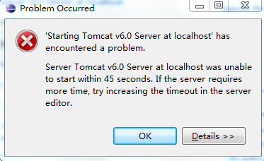 Eclipse起动Tomcat时,45秒超时解决方式
