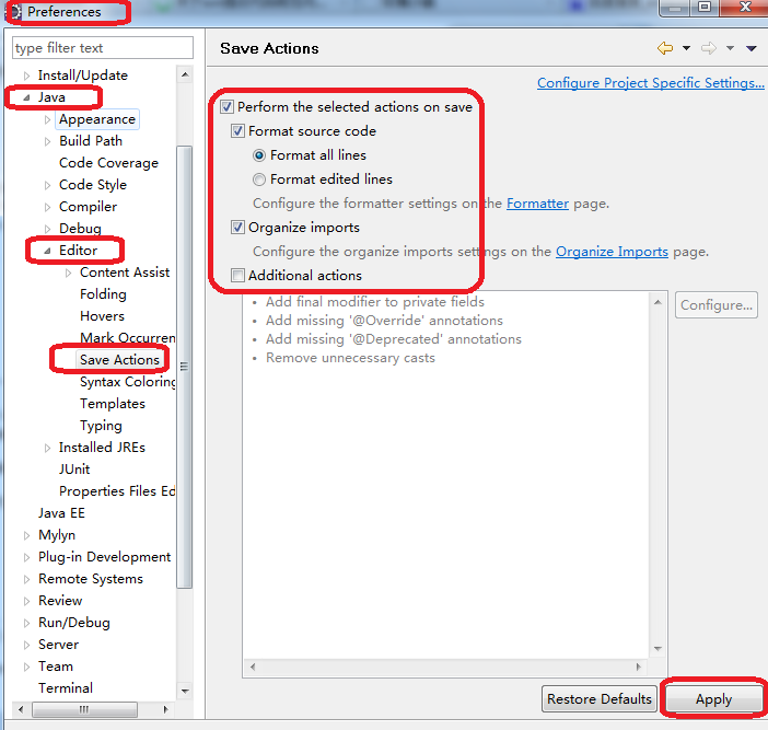 Eclipse�����ļ�ʱ�Զ���ʽ������