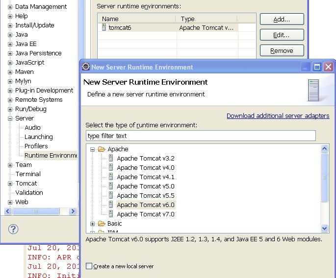 Eclipse���䱸tomcat6