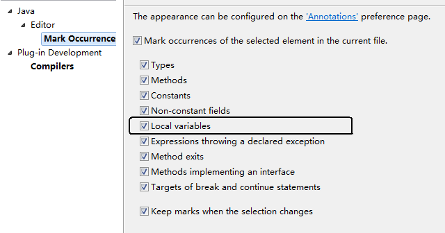 Eclipse ������ʾѡ�е���ͬ����