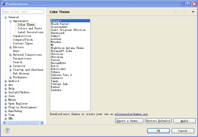 点击查看原始大小图片 怎么为Eclipse安装主题(Color Theme)