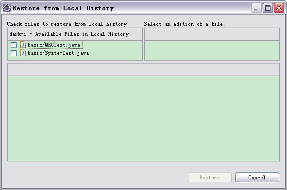 ��Eclipse�лظ���ɾ�����ļ�