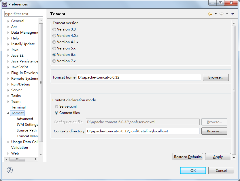 ��eclipse���䱸tomcat�����þ�������Tomcat